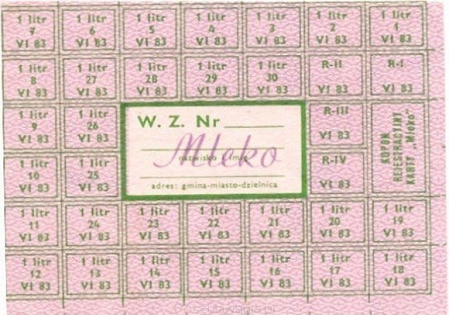 Kartka na mleko